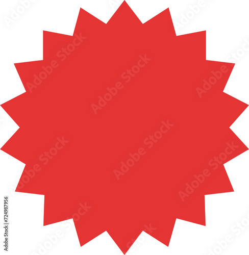 Starburst sale sticker or ribbon colorful icon price, discount, sunburst badges flat blank vector. Special offer price tag promotional shopping label isolated transparent background