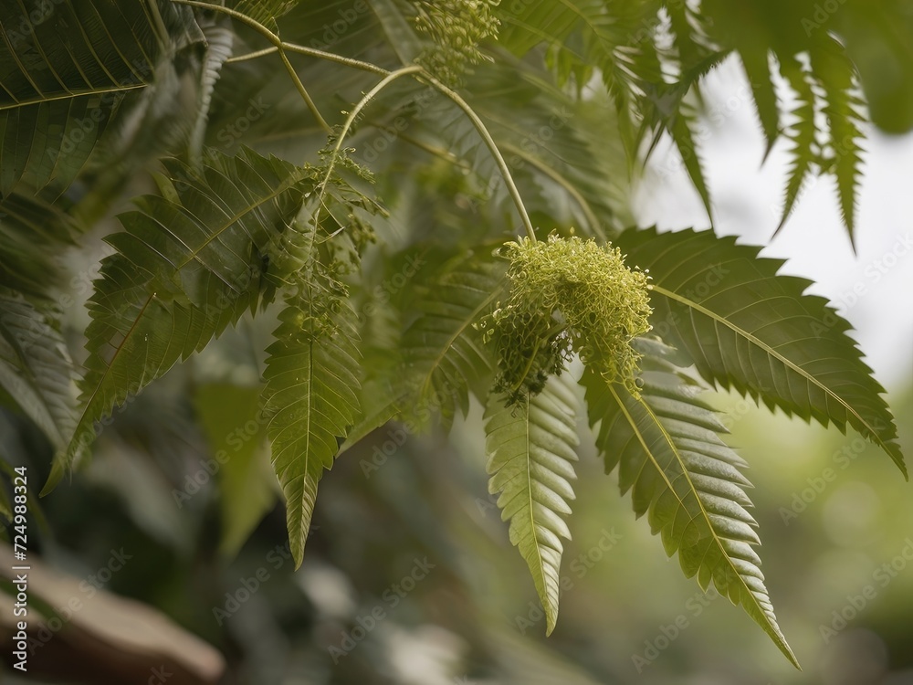 Neem (Azadirachta indica) in the garden Neem (Azadirachta indica) in the garden