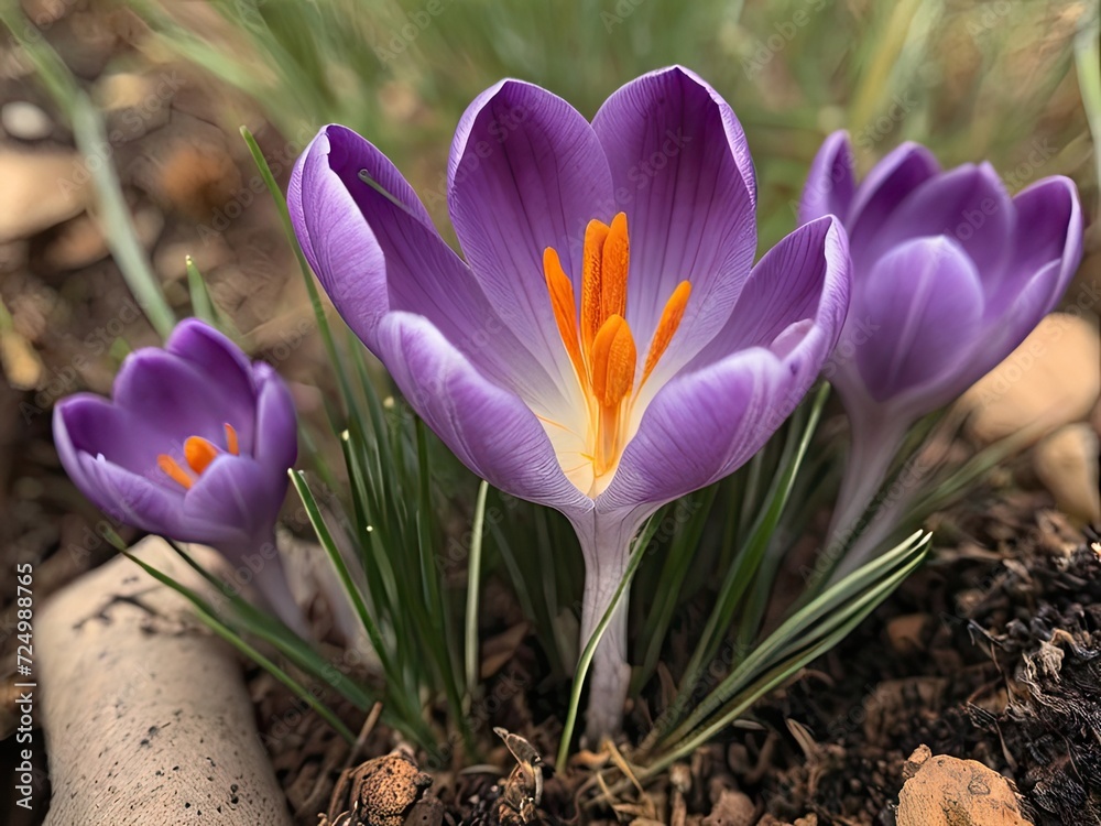 Obraz premium Saffron (Crocus sativus) in the garden