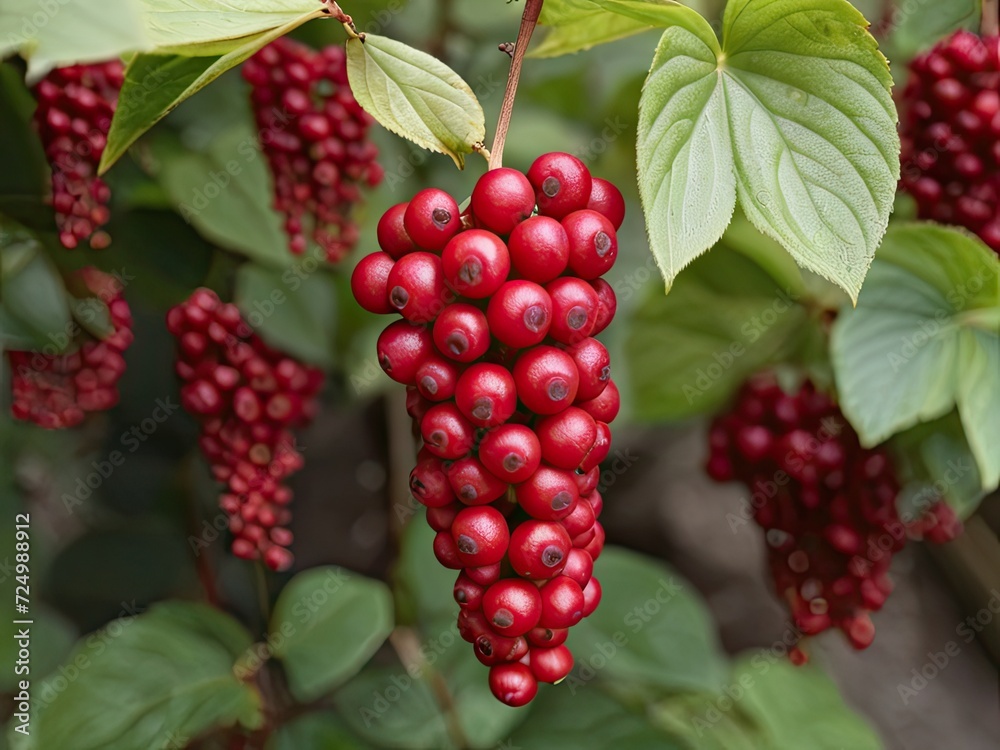 Schisandra (Schisandra chinensis) in the garden Schisandra (Schisandra chinensis) in the garden