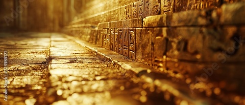 Hieroglyphs Ancient Egypt. Egyptian tomb. Pharaoh grave decorated with hieroglyphs. photo