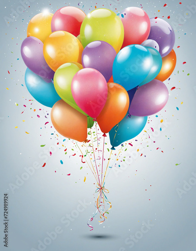 Cheerful balloons on a bright background