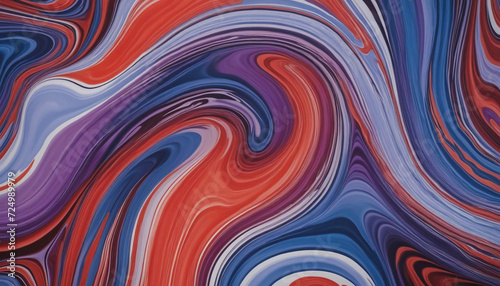 Colorful abstract fluid wallpaper  background in shades of blue  red  and purple