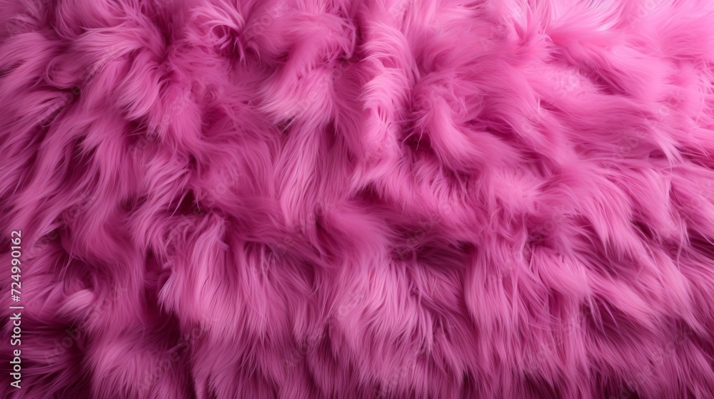 Soft and vibrant bright pink fur texture background, ideal for design and fashion projects - obrazy, fototapety, plakaty 