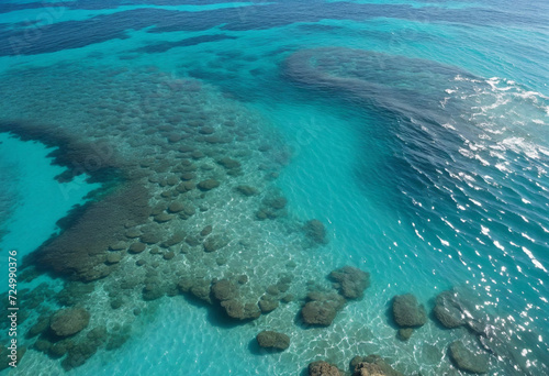 Aerial view of serene blue ocean water.
