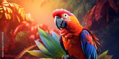 Parrot Wallpaper, Colorfull Parrot Desktop Design, ai generative photo