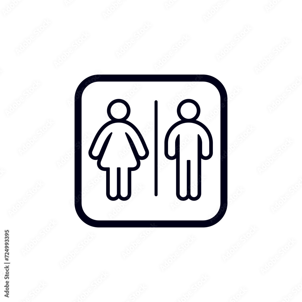 Restroom symbol, wc sign a lines style Restroom symbol, wc sign a lines style