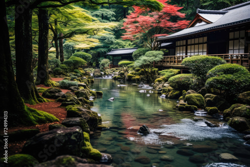 Japanese Garden in Tokyo  Japan. Japanese Garden is one of the most beautiful gardens in the world.