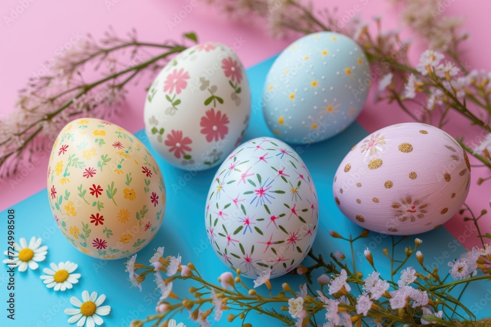 Set of pastel easter egg assortment Set of pastel easter egg assortment