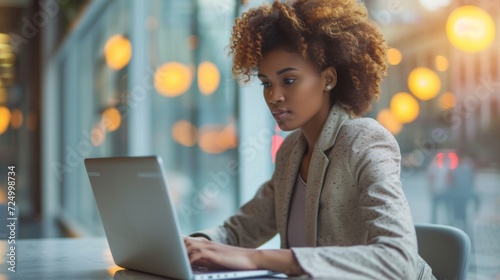 woman working on laptop