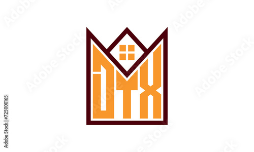 DTX initial letter real estate builders logo design vector. construction ,housing, home marker, property, building, apartment, flat, compartment, business, corporate, house rent, rental, commercial