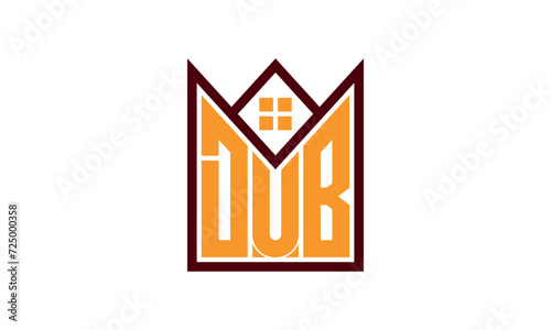 DUB initial letter real estate builders logo design vector. construction ,housing, home marker, property, building, apartment, flat, compartment, business, corporate, house rent, rental, commercial