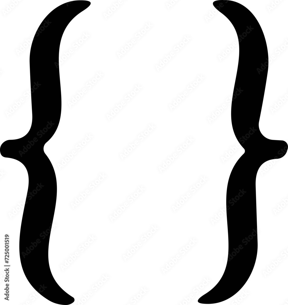 Curly bracket icon. braces bracket or braket. Text bracket for messages