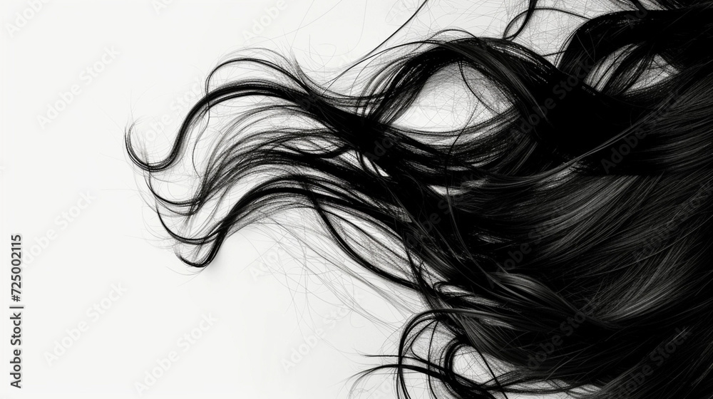 woman hair on white background