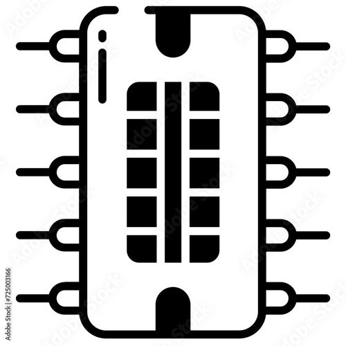 Cpu glyph and line vector illustration photo