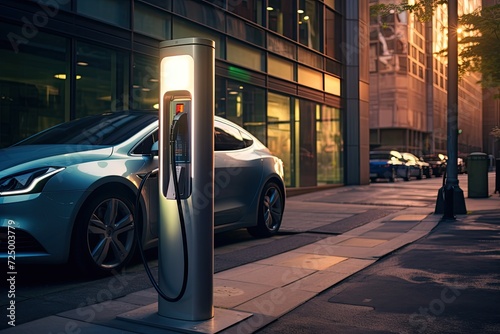 man charging an electric vehicle