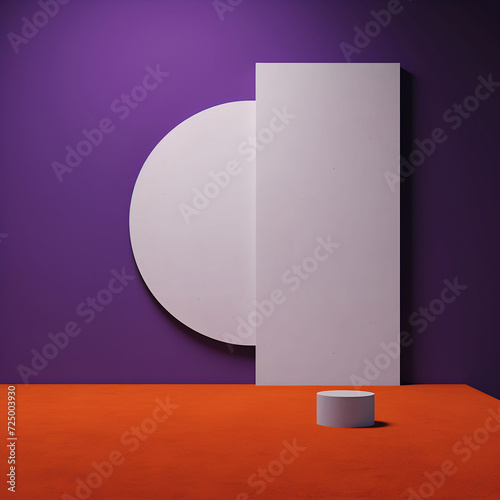 a white place with a circle behind it. Charkıfelek has two colors, orange and purple. There are shadows