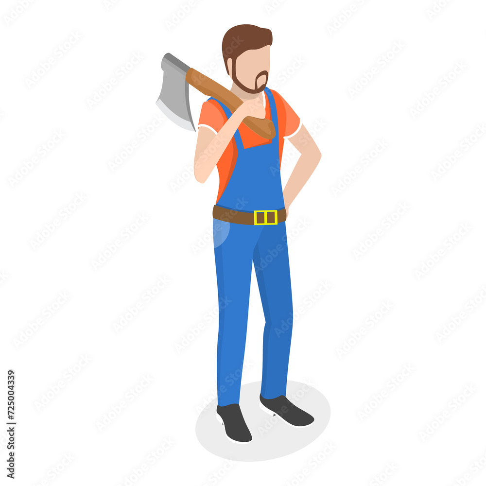 3D Isometric Flat Illustration of Timber Industry. Item 3 3D Isometric Flat Illustration of Timber Industry. Item 3