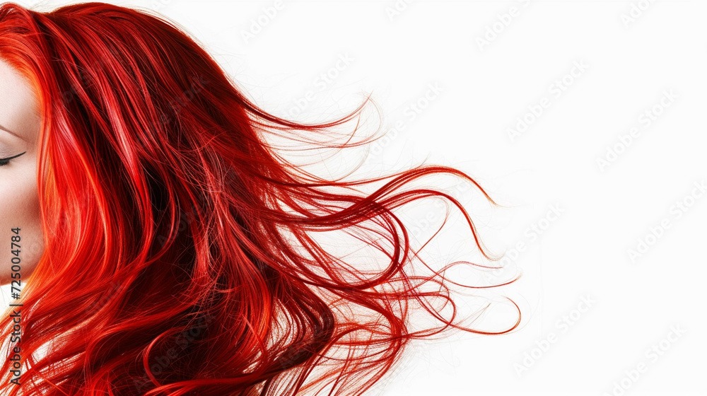 woman hair on white background