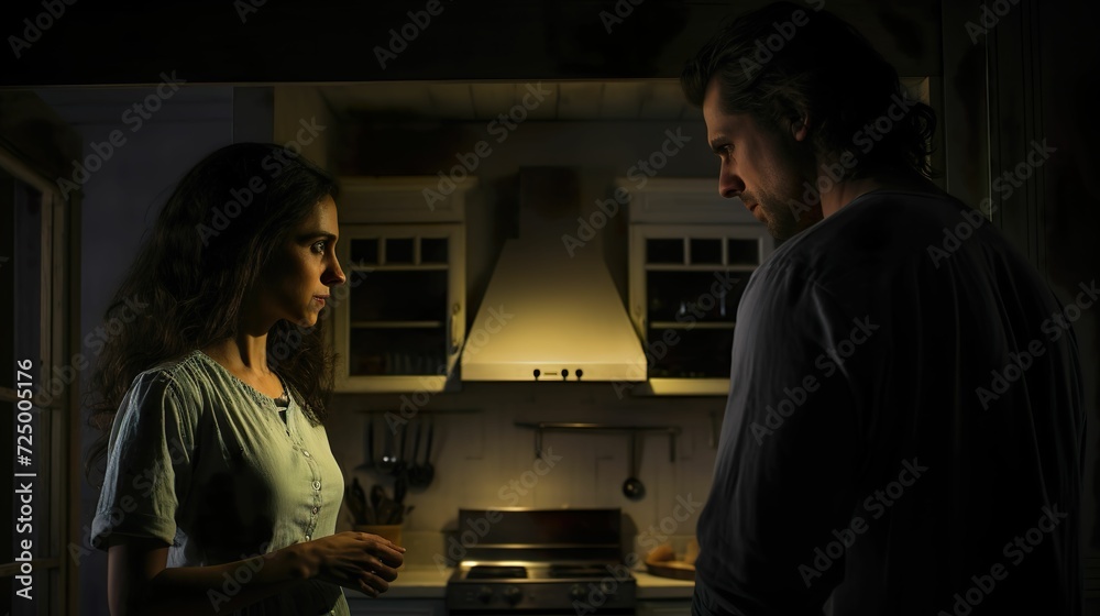 Man and a woman in a quarrel. Conflicts between husband and wife. Concept of divorce, disagreement, relationship troubles misunderstanding in family. Man and a woman in a quarrel. Conflicts between husband and wife. Concept of divorce, disagreement, relationship troubles misunderstanding in family.