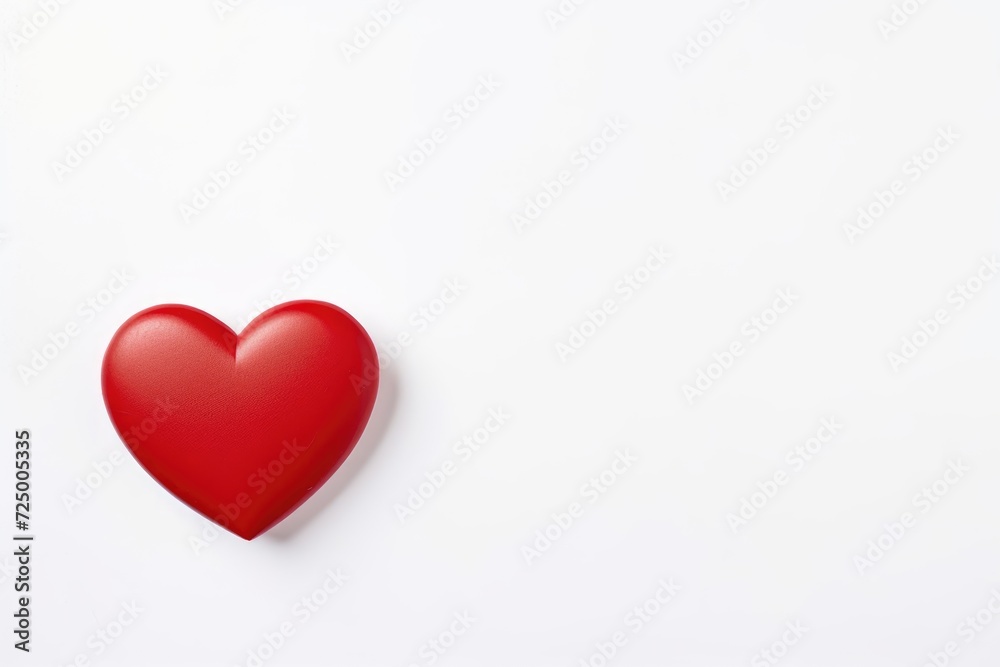 A red love heart in the middle of white background with copy space for advertiser A red love heart in the middle of white background with copy space for advertiser