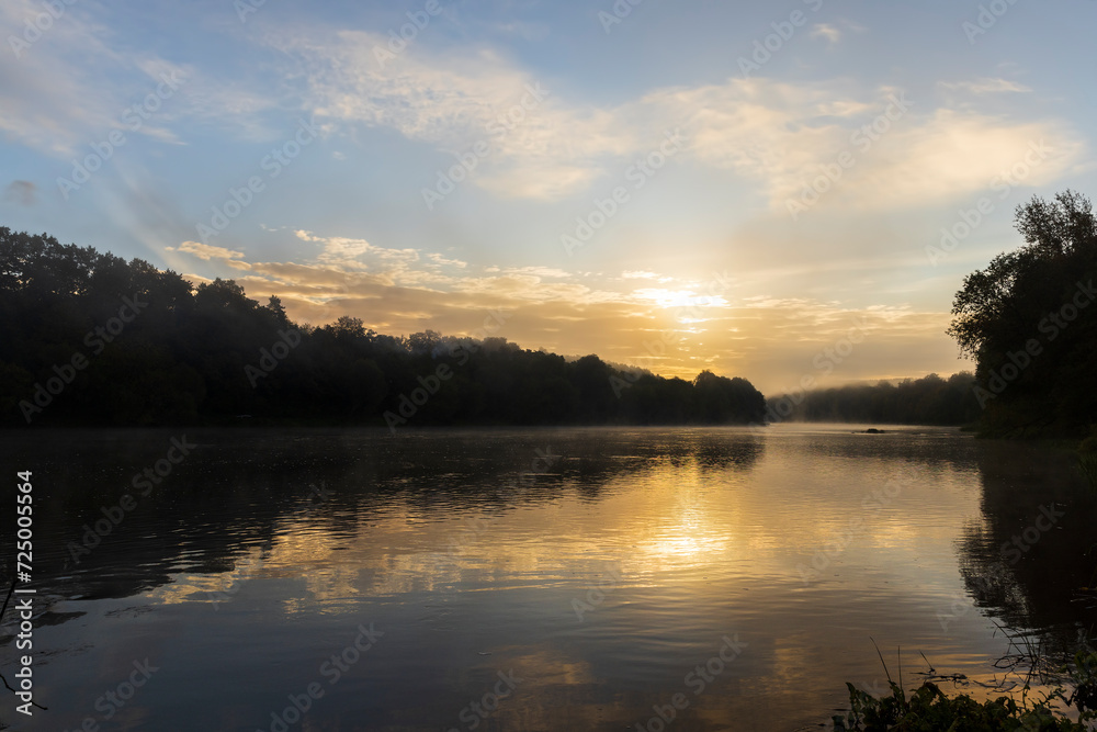 Foggy morning on the river