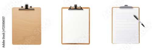 Set of clipboard isolated on a  transparent background photo