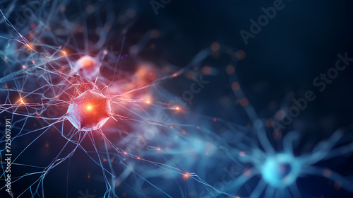 Neurons connected with electrical impulses inside an artificial intelligence.