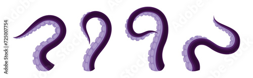 Octopus Tentacles as Limb of Ocean Creature Vector Set