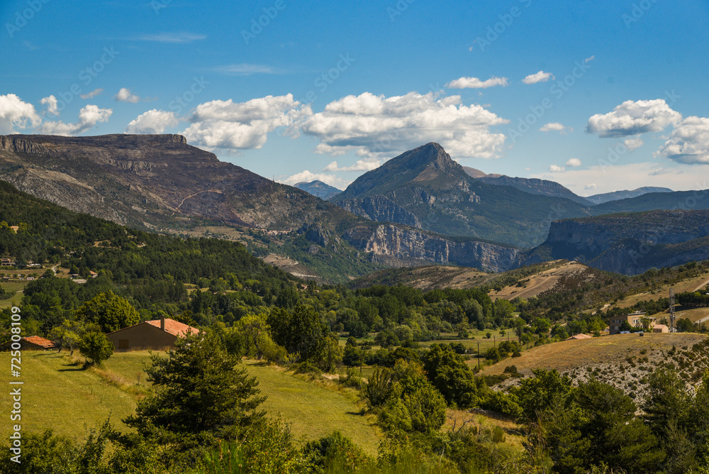 Beautiful mountain landscape from the Verdon canyon in France.