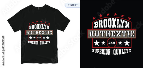 Brooklyn Authentic DNM Super Quality. Retro College Varsity Typography Brooklyn slogan print for tee - t shirt or sweatshirt. photo