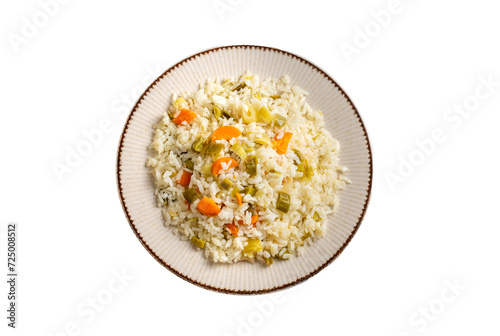 Rice with leeks from traditional Turkish cuisine - Turkish name; pirasali pirinc pilavi