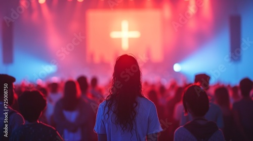 A Crowd of People Engaged in Cross Worship