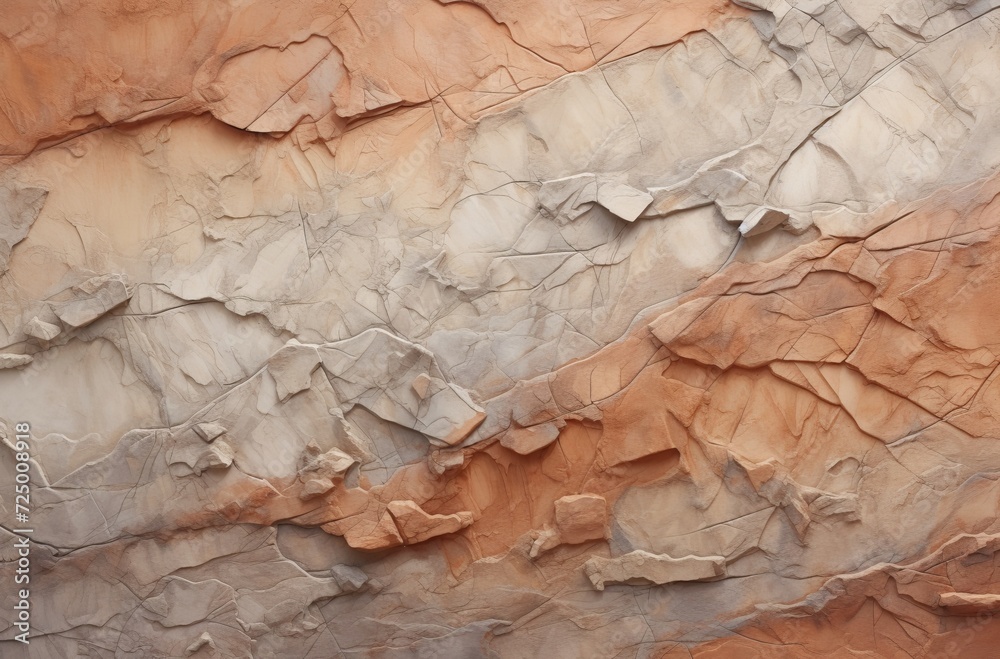 Fototapeta premium An intricate geological formation in warm earth tones, nestled within a cave and showcasing the raw beauty of nature