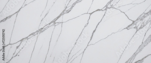 A high-resolution image capturing the detailed pattern of white veins running through the elegant surface of white marble. photo