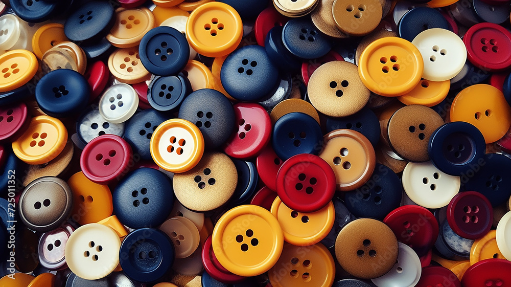 Colorful mixed sewing buttons background. Top view Colorful mixed sewing buttons background. Top view