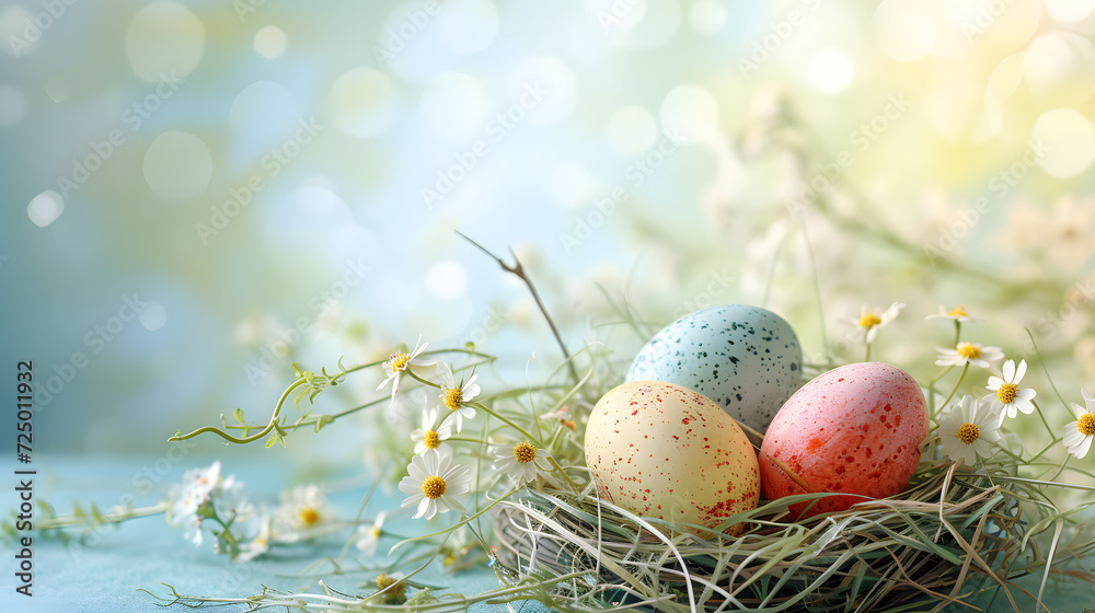 Group of Eggs Perched on a Nest Group of Eggs Perched on a Nest