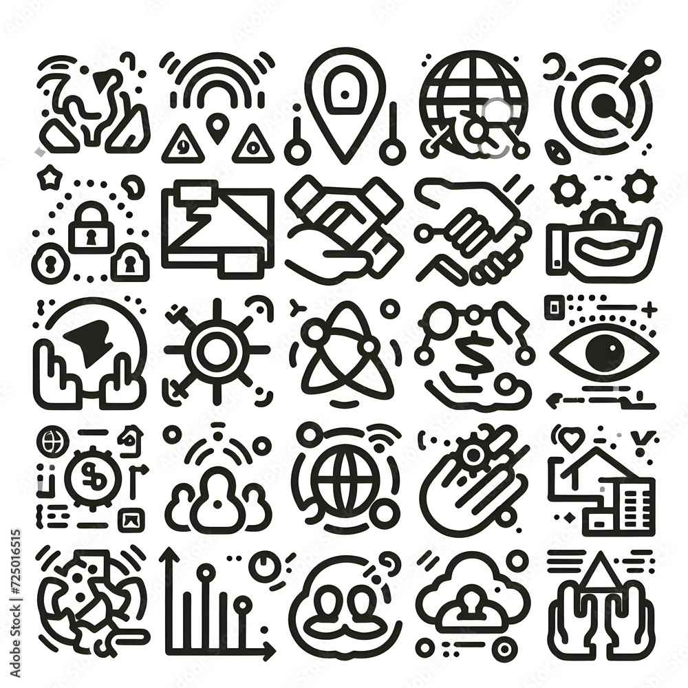 Vector line icons collection of growth. Vector outline pictograms isolated on a white background. Line icons collection for web apps and mobile concept. Premium quality symbols