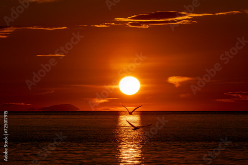 sunset on the sea