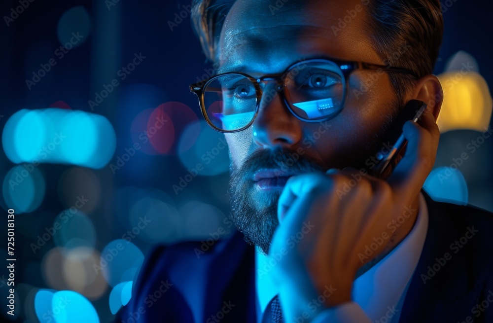 modern businessman using modern businessman using