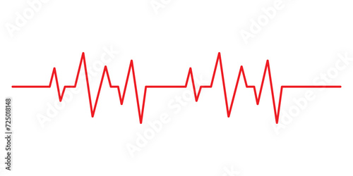 Red heartbeat icon. Heartbeat sign in flat design.  Heart beat cardiogram sign.  Heart beat pulse icon. Heart bit line icon. vector illustration.