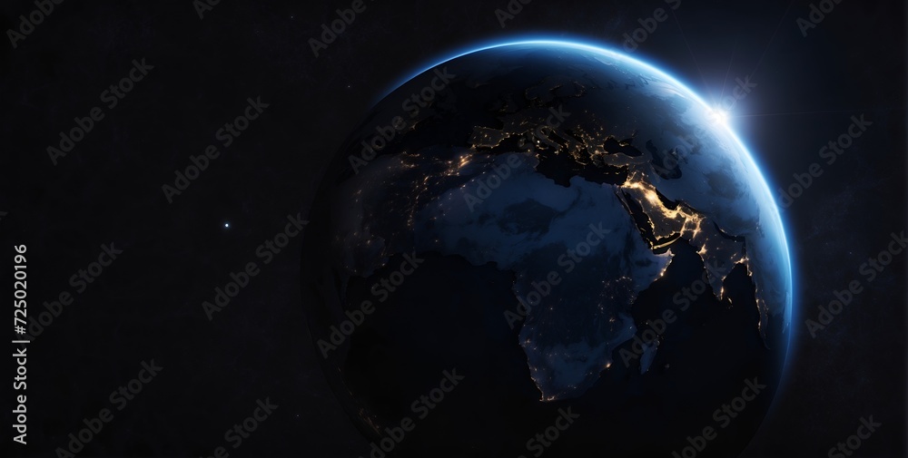 Fototapeta premium Solar system universe galaxy space planets poster background decoration. Graphic Art