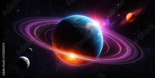 Solar system universe galaxy space planets poster background decoration. Graphic Art