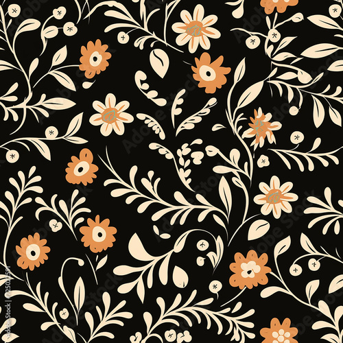 Textile digital design motif pattern hand-made artwork suitable for women's cloth designs front back and dupatta print. Abstract shapes pattern carpet baroque Paisley ornament demask border.