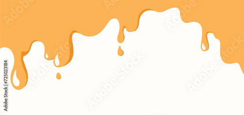 Honey drip vector illustration. Liquid drop yellow color banner