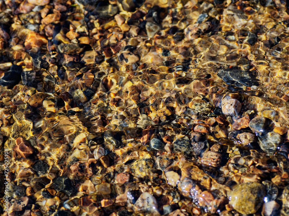 Colorful pebbles in the water of the Baltic Sea. Colorful pebbles in the water of the Baltic Sea.