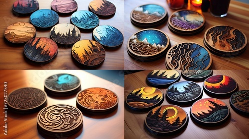 Design and paint a set of custom wooden coasters for your drinks.