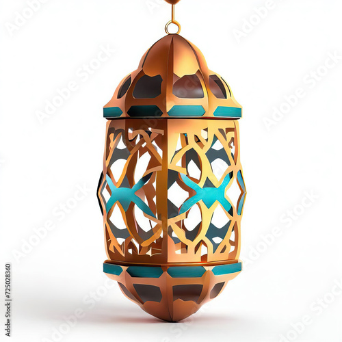 AI Generated Photo of A Traditional Brass Lantern, Ramadan Celebration Symbol