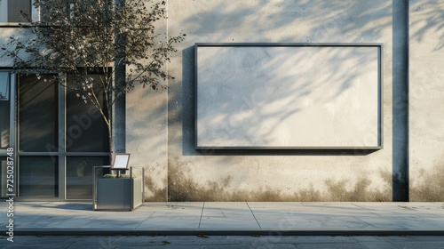 an isolated empty store signage design mockup, featuring, providing a blank canvas for logo presentation, and offering a sleek and modern aesthetic suitable for various business contexts