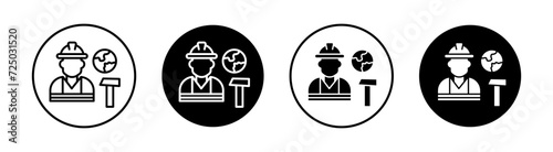 Job for immigrants vector line icon illustration.